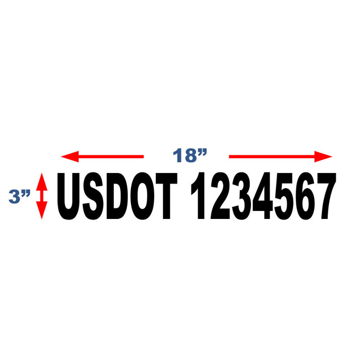 USDOT Number Stickers for New York City Compliance - 3 Inches Tall (3"x18")