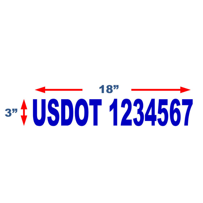 USDOT Number Stickers for New York City Compliance - 3 Inches Tall (3"x18")