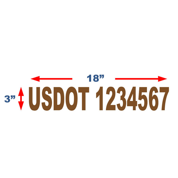 USDOT Number Stickers for New York City Compliance - 3 Inches Tall (3"x18")