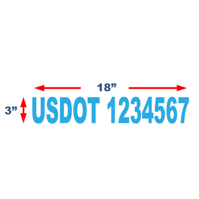 USDOT Number Stickers for New York City Compliance - 3 Inches Tall (3"x18")