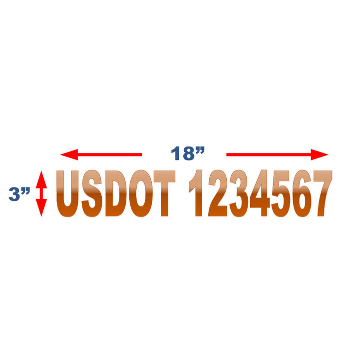 USDOT Number Stickers for New York City Compliance - 3 Inches Tall (3"x18")
