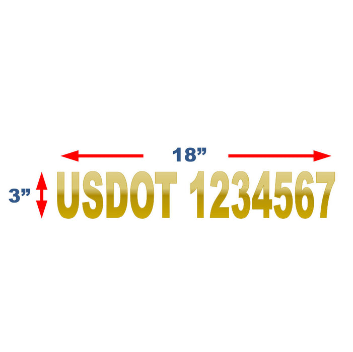 USDOT Number Stickers for New York City Compliance - 3 Inches Tall (3"x18")