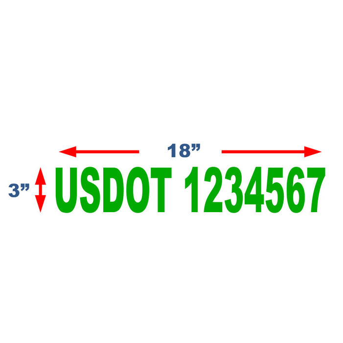 USDOT Number Stickers for New York City Compliance - 3 Inches Tall (3"x18")