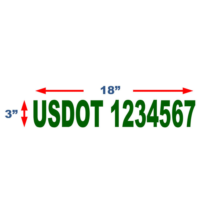 USDOT Number Stickers for New York City Compliance - 3 Inches Tall (3"x18")