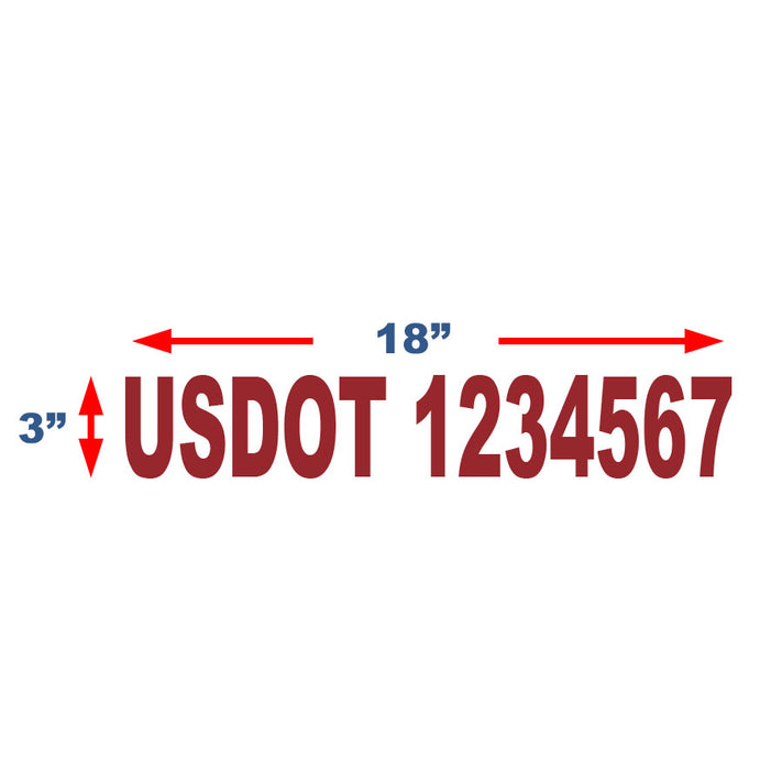 USDOT Number Stickers for New York City Compliance - 3 Inches Tall (3"x18")