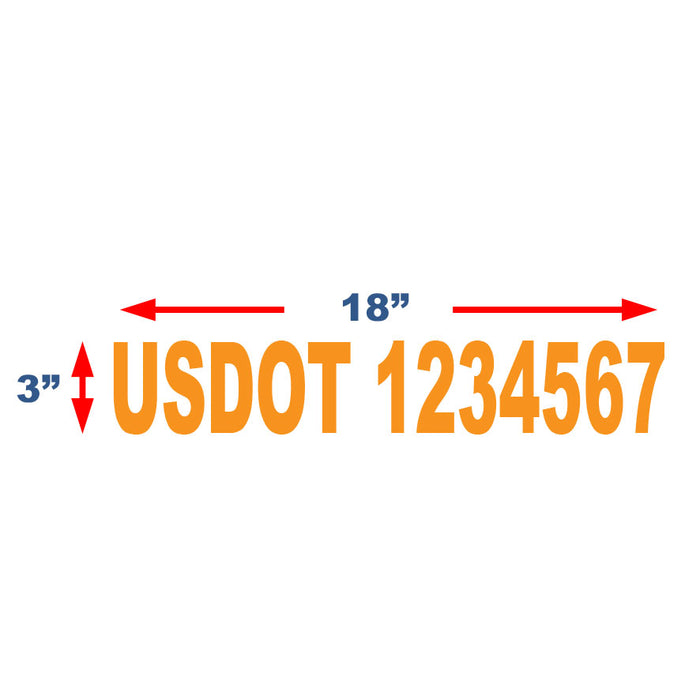 USDOT Number Stickers for New York City Compliance - 3 Inches Tall (3"x18")