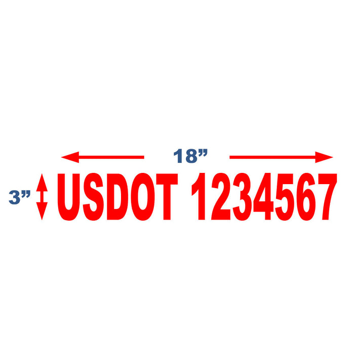 USDOT Number Stickers for New York City Compliance - 3 Inches Tall (3"x18")