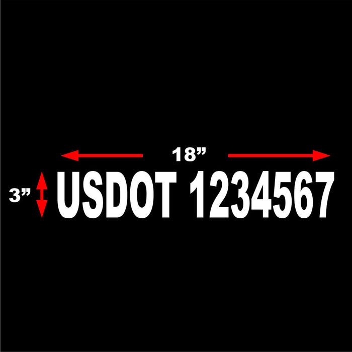 USDOT Number Stickers for New York City Compliance - 3 Inches Tall (3"x18")