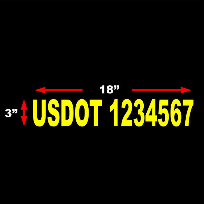 USDOT Number Stickers for New York City Compliance - 3 Inches Tall (3"x18")