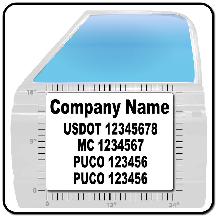 X-Large Custom USDOT Magnetic Sign For Trucks | 24"x18 with 5 Lines | Instant Preview