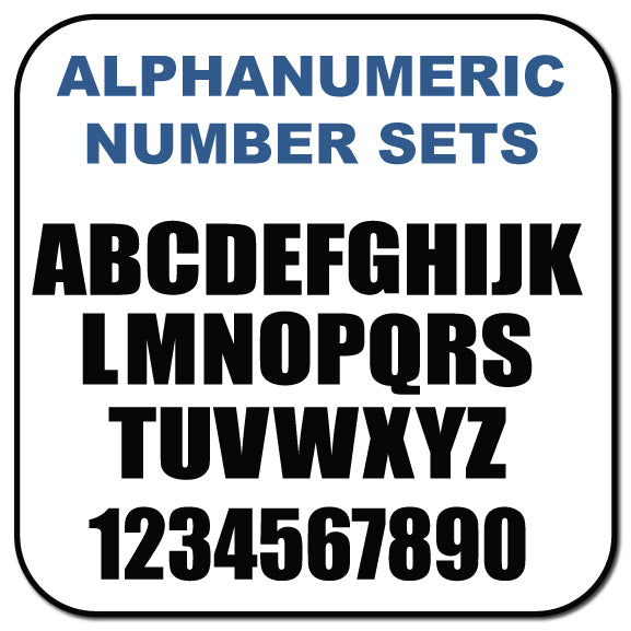 Alphanumeric Number and Letter Sets | 3 Inch Tall Vinyl Decal Stickers | A-Z | 1-10