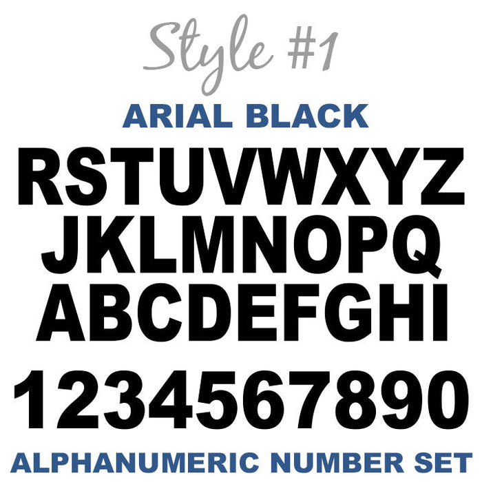 Alphanumeric Number and Letter Sets | 4 Inch Tall Vinyl Decal Stickers | A-Z | 1-10