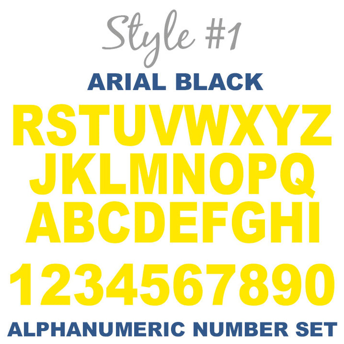 Alphanumeric Number and Letter Sets | 4 Inch Tall Vinyl Decal Stickers | A-Z | 1-10