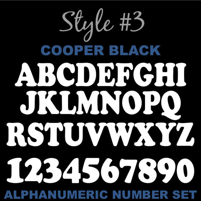 Alphanumeric Number and Letter Sets | 3 Inch Tall Vinyl Decal Stickers | A-Z | 1-10