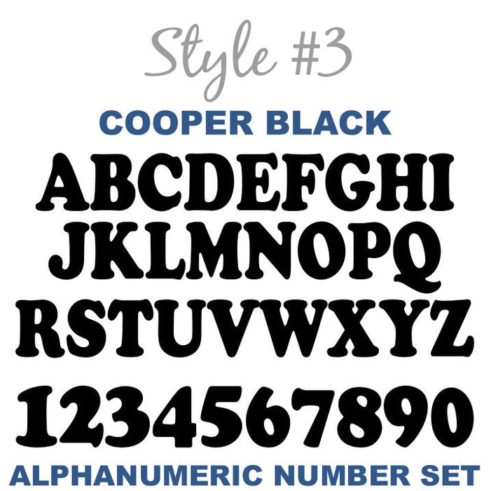 Alphanumeric Number and Letter Sets | 3 Inch Tall Vinyl Decal Stickers | A-Z | 1-10