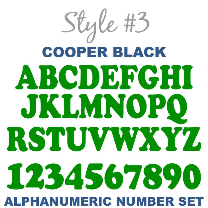 Alphanumeric Number and Letter Sets | 4 Inch Tall Vinyl Decal Stickers | A-Z | 1-10