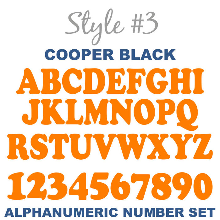 Alphanumeric Number and Letter Sets | 4 Inch Tall Vinyl Decal Stickers | A-Z | 1-10