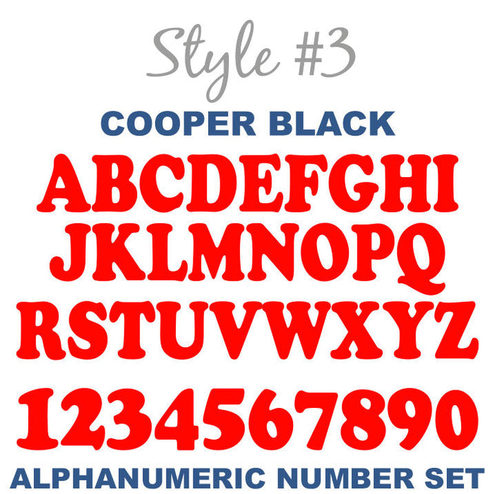 Alphanumeric Number and Letter Sets | 4 Inch Tall Vinyl Decal Stickers | A-Z | 1-10