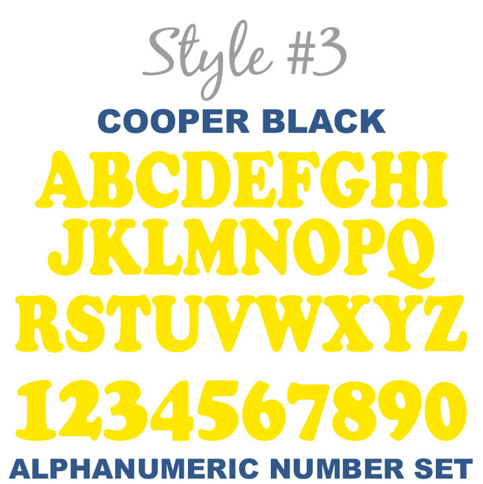 Alphanumeric Number and Letter Sets | 3 Inch Tall Vinyl Decal Stickers | A-Z | 1-10