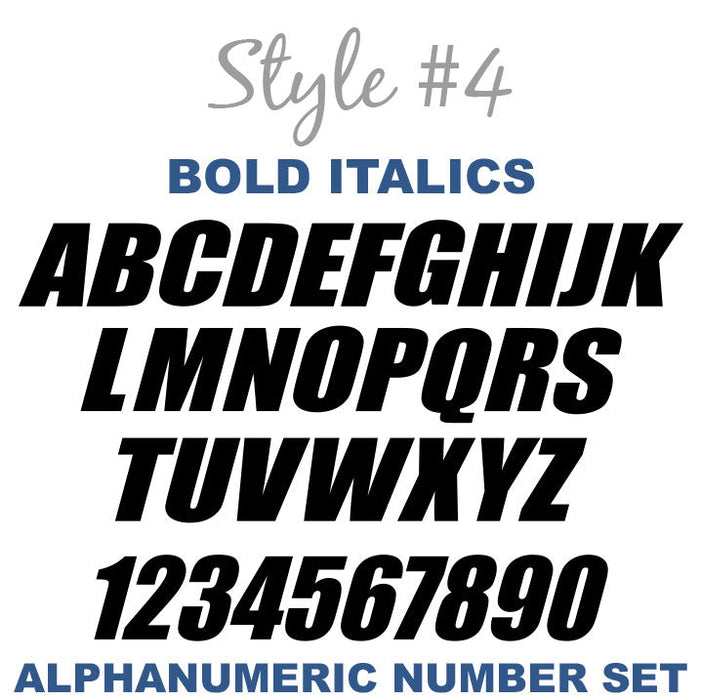 Alphanumeric Number and Letter Sets | 4 Inch Tall Vinyl Decal Stickers | A-Z | 1-10
