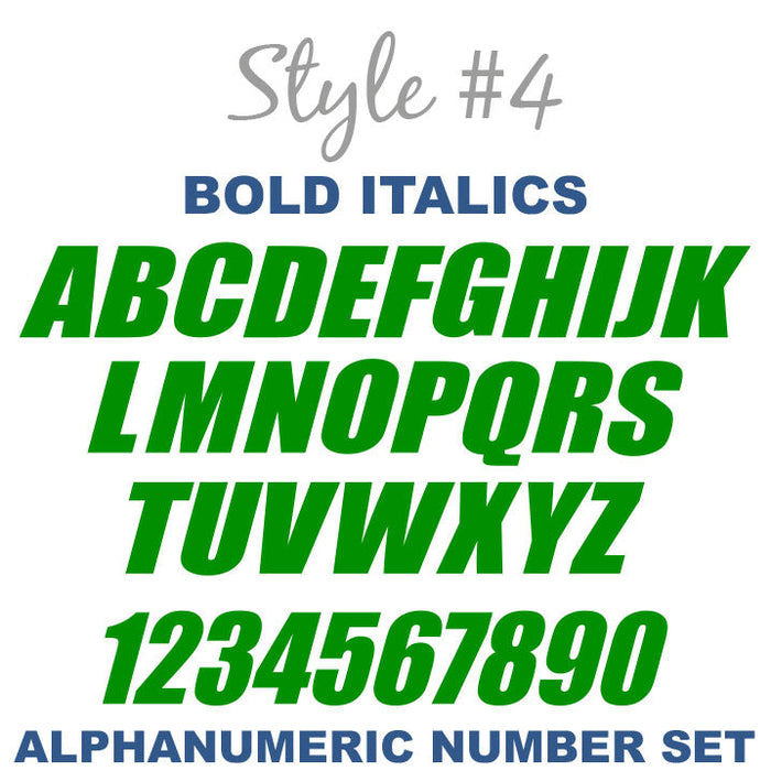 Alphanumeric Number and Letter Sets | 4 Inch Tall Vinyl Decal Stickers | A-Z | 1-10