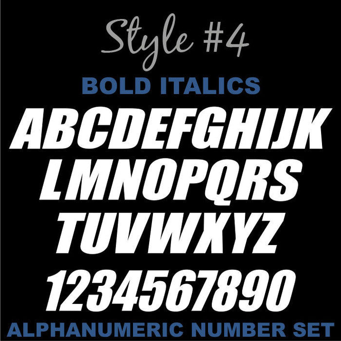 Alphanumeric Number and Letter Sets | 4 Inch Tall Vinyl Decal Stickers | A-Z | 1-10