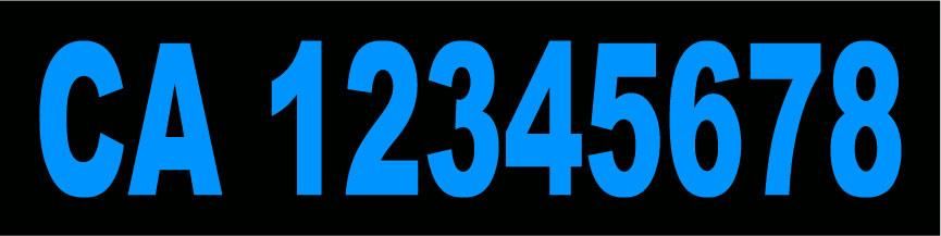 CA Number Magnet for California Authority Compliance 12x3