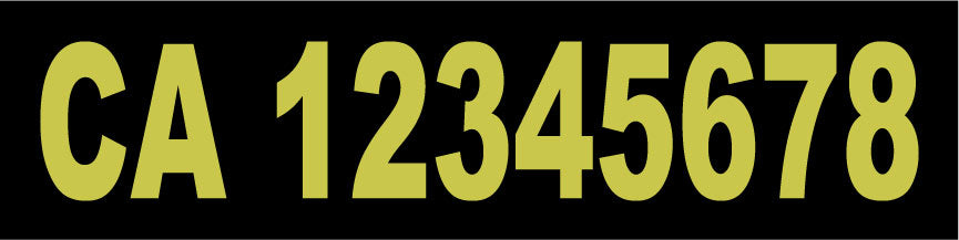 CA Number Magnet for California Authority Compliance 12x3