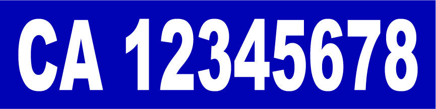 CA Number Magnet for California Authority Compliance 12x3