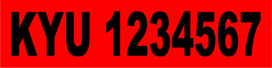 KYU Number Magnet for Kentucky Weight Distance Tax 12x3