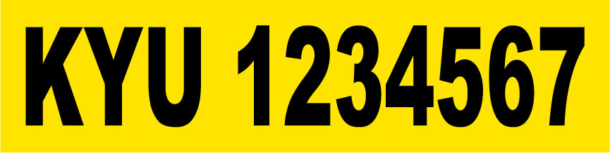 KYU Number Magnet for Kentucky Weight Distance Tax 12x3