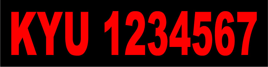 KYU Number Magnet for Kentucky Weight Distance Tax 12x3