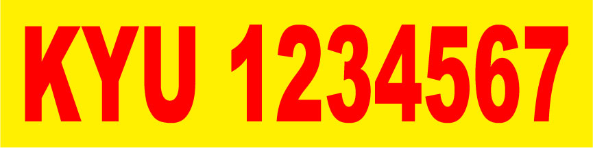 KYU Number Magnet for Kentucky Weight Distance Tax 12x3