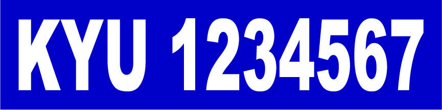 KYU Number Magnet for Kentucky Weight Distance Tax 12x3