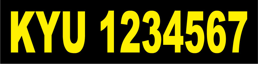 KYU Number Magnet for Kentucky Weight Distance Tax 12x3