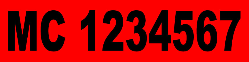 24x6 Magnetic Sign for Display Motor Carrier Transit Authority MC Number