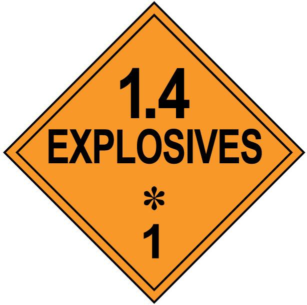 Class 1.4 Explosive Hazmat Placard Decal or Magnetic Sign Placard