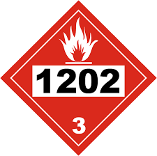 Flammable 1202 Red Hazmat Placard Decal or Magnetic Sign Placard