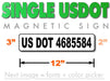 USDOT number magnet for trucks