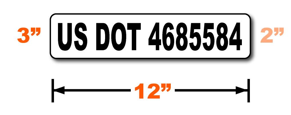 USDOT magnetic sign with 50ft number visibility
