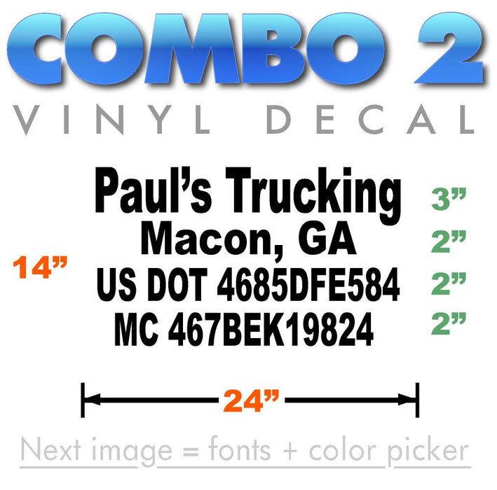 4 line usdot and mc number stickers custom