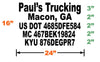 company name and usdot number regulation stickers for dept of transportation compliance
