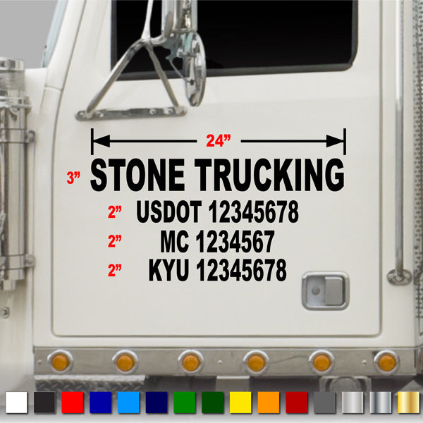 USDOT Number Combo Decal - 4 lines of Lettering | 24x14