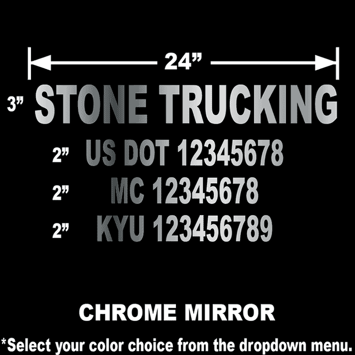 USDOT Number Combo Decal - 4 lines of Lettering | 24x14
