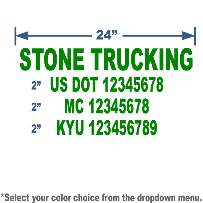 USDOT Number Combo Decal - 4 lines of Lettering | 24x14
