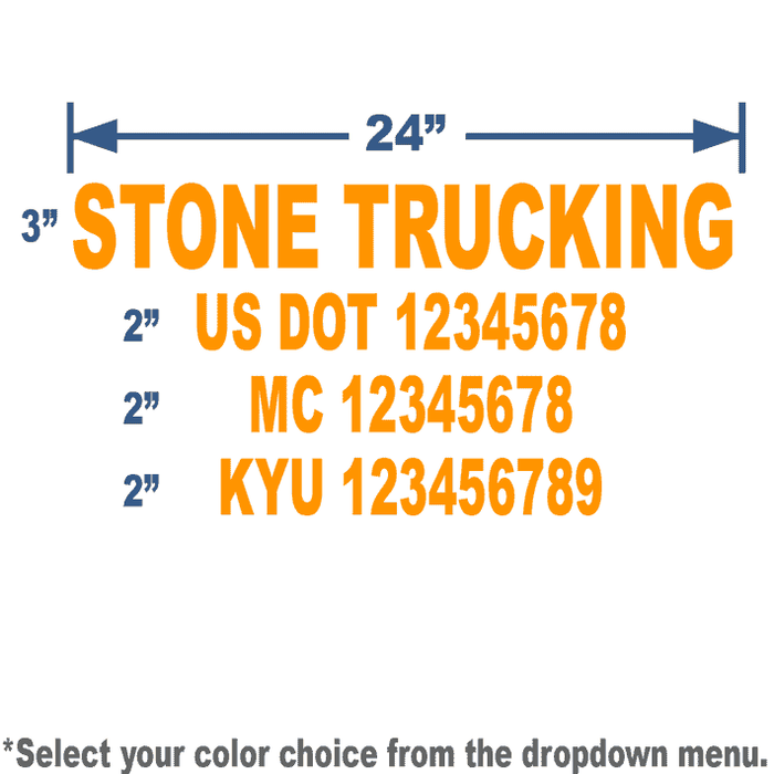 USDOT Number Combo Decal - 4 lines of Lettering | 24x14