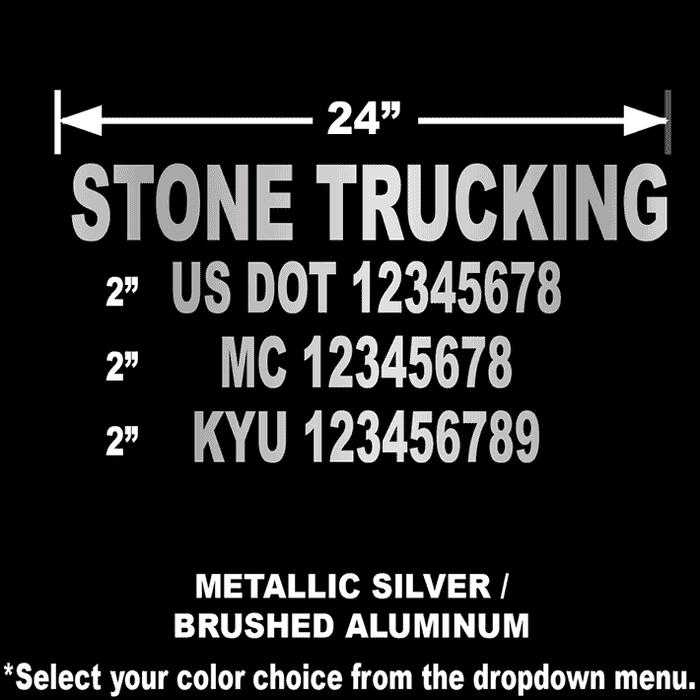 USDOT Number Combo Decal - 4 lines of Lettering | 24x14
