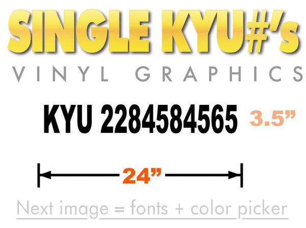KYU Number Decal 24x3.5 Large