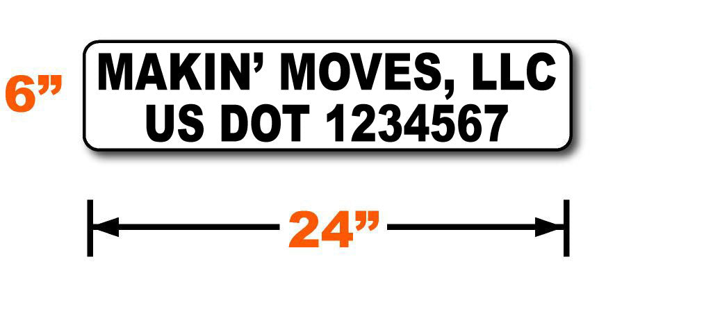 USDOT Number Magnetic Sign |24x6 with 2 lines of 2" text | USDOT Compliant