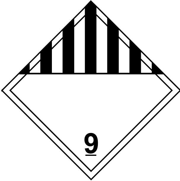 Class 9 Miscellaneous Hazardous Material HAZMAT Label Stickers – 4" x 4" (5-Pack)